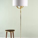 Electric floor lamp and tripod stool